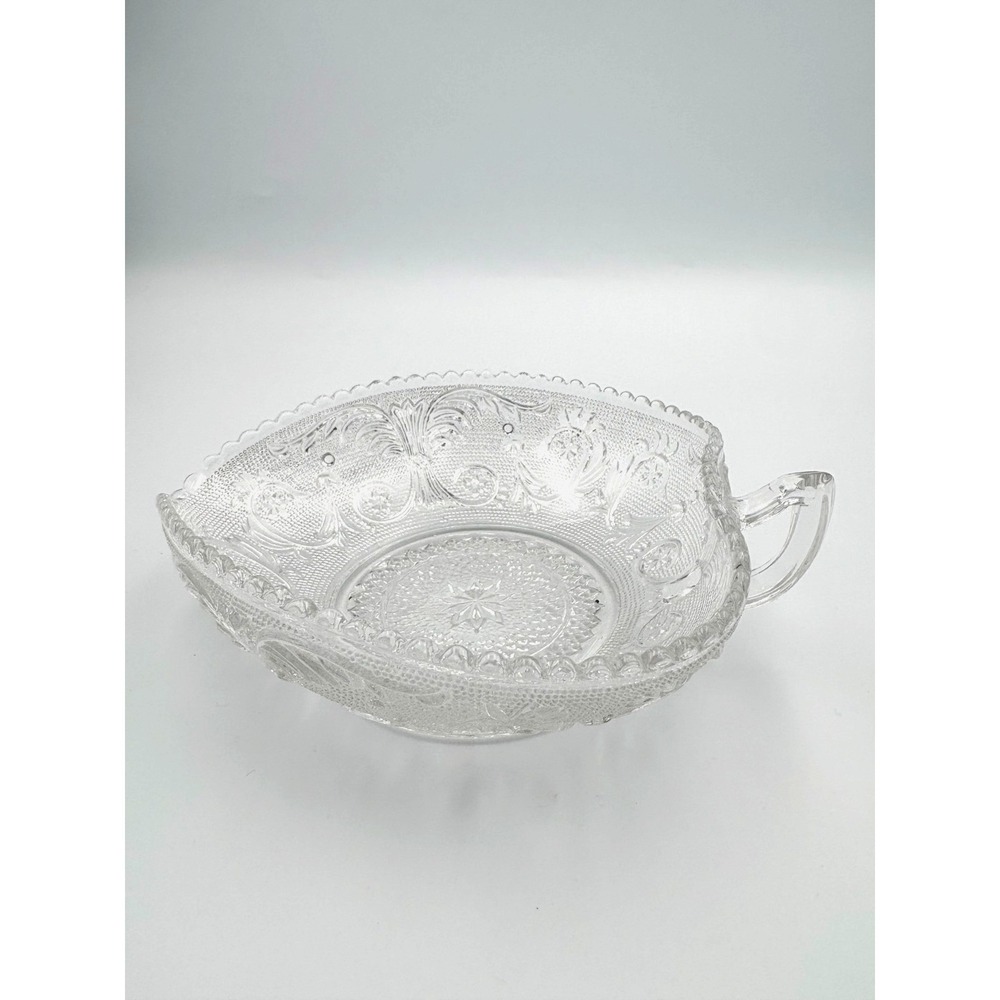 Vintage Indiana Glass "Tiara Sandwich Clear" Heart‑Shaped Dish with Handle